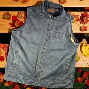Vintage Clearwater Outfitters Vest Men 2XL Hunting Charcoal Gray Zip Utility